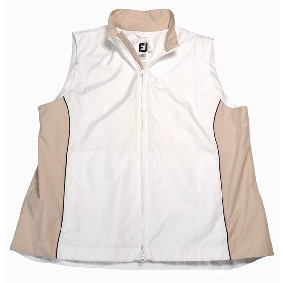 FootJoy Jackets & Blazers - Footjoy Women's Golf Wind Vest White Tean Sleeveless Full Zip Jacket Size XL